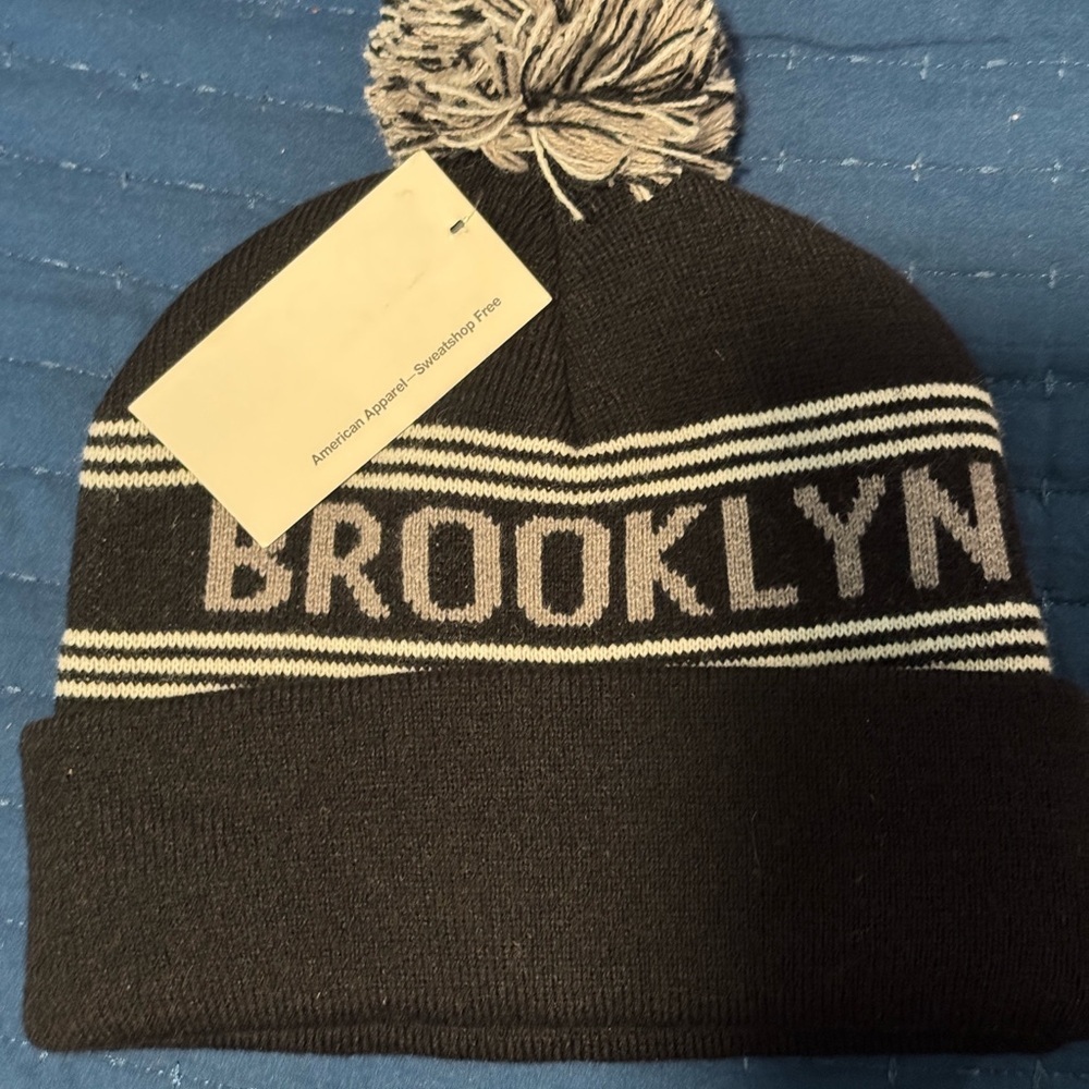 American Apparel Black and Gray Brooklyn Beanie